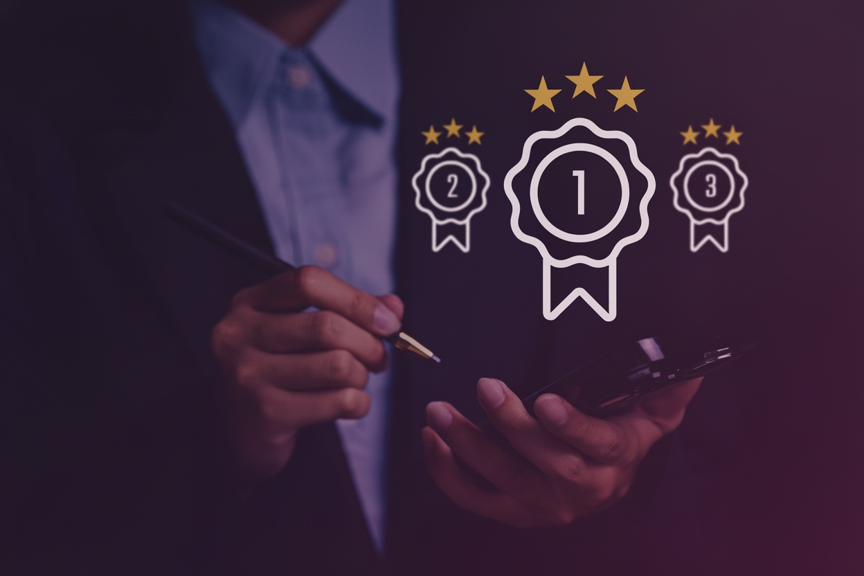 Modernes, futuristisches Bauwerk mit Menschen, das die digitale Transformation verkörpert.