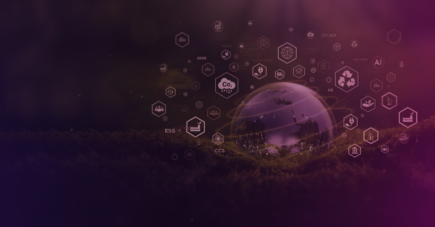 Modernes, futuristisches Bauwerk mit Menschen, das die digitale Transformation verkörpert.