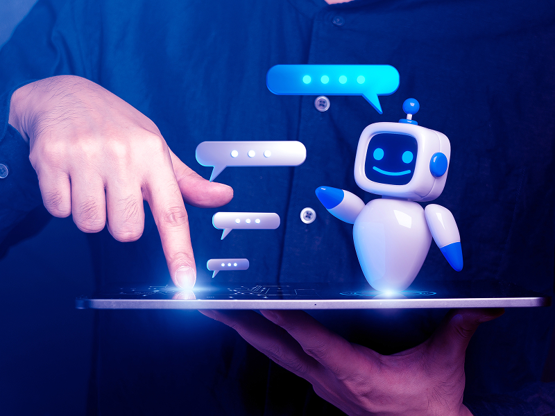 Daten & Prozesse AI Chatbot Assistant auf Tablet